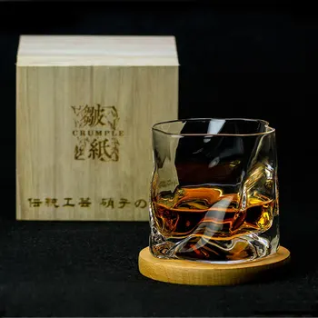 Japāņu Edo Dizainers Crumple Papīra Neregulāras Formas Kristāla, Slīpētas Der Whiskybecher Viskijs Viskijs Rock Stikla Mākslas Vīna Kauss