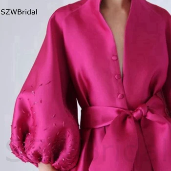 Jaunas Ielidošanas V Kakla Bieza Satīna Garā vakarkleita 2022 Augstu Šķēlumu Sexy Formālu kleita Puse, Dubaija arābu vakara kleita