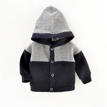 Jaundzimušo Puiku Drēbes Kokvilnas Romper Mētelis Classic Svītru Bērnu apģērbu rudens un ziemas sabiezējumu jaundzimušo uzvalks baby boy apģērbs
