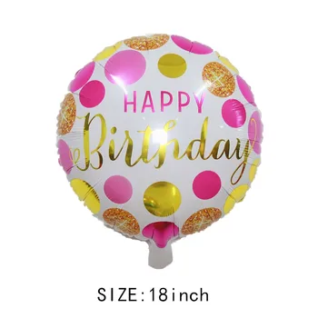 Jauni 18 Collu Krāsu Kārtu Happy Birthday Alumīnija Folijas Gaisa Balons Partijas Apdare Bērniem Piepūšamās Rotaļlietas, Dāvanu