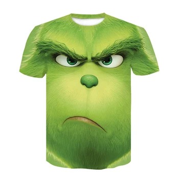 Jaunu 3D Druka, T-krekls Filmu Zaļā Grinch T-krekls Top Modes Gudrs Dzīvnieks Modelis Vīriešu un Sieviešu Modes Apģērbu T-krekls