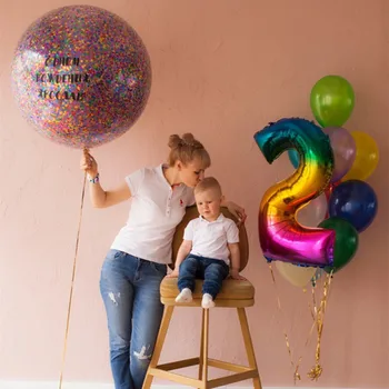 Jaunu 40inch Varavīksnes Numuru Folijas gaisa Balons laimes Dzimšanas dienā, Kāzu, Bērnu Duša Puse Apdare Digitālo Baloni Bērniem Dāvana Gaisa Globos