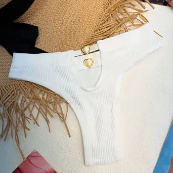 Jaunu EuropeanStyle Sexy Thong Tīrtoņa Krāsu Biksītes Modes Metāla Dobās No G-String Vidū Vidukļa Bezšuvju Apakšbikses Sieviešu Apakšveļa