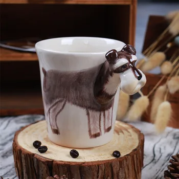 Jaunā Dizaina Radošā Keramikas 3D Krūze,kafijas Piens, Puer Tējas Krūzes 3D Dzīvnieku Formas, Roku Apgleznoti Dzīvniekiem Žirafe Govs, Pērtiķis Kausa Dāvanu
