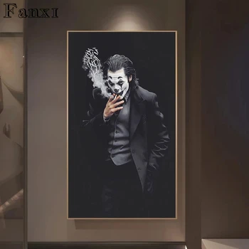 Joker Joaquin Phoenix Kanvas Glezna Komiksi Filmu Plakāti un Izdrukas Cuadros Sienas Art Attēlus Dzīvojamā Istaba Mājas Apdare