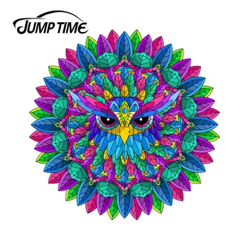 JumpTime 13 x 11.6 cm Gudrību Mandala, Daudzkrāsains Pūce Grafiti Auto Uzlīmes Auto Ledusskapis Decal Decoratio Skrāpējumiem izturīgs