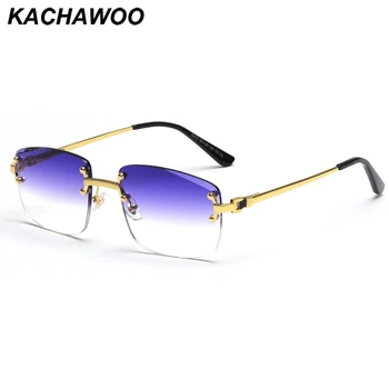 Kachawoo bez rāmja laukuma saulesbrilles sieviešu uv400 brūns zils slīpums lēcu, metāla, bez apmales, saules brilles vīriešiem popular augstas kvalitātes