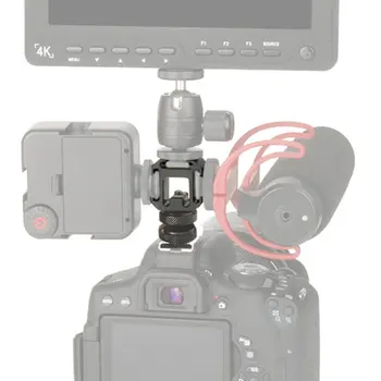 Kamera Trīs galvas Karstā Apavu Bāzes Adapteri-Kamera Mount Adapteri DSLR Kameras LED Video Gaisma Mikrofons