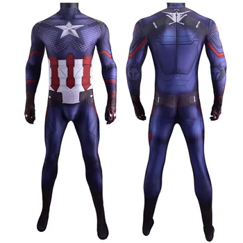 Kapteinis Stīvs Rodžerss Amerikā Cosplay Kostīmu Supervaronis Likra Spandex Zentai Bodysuits Jumpsuit Halloween Kostīmu Kapteinis