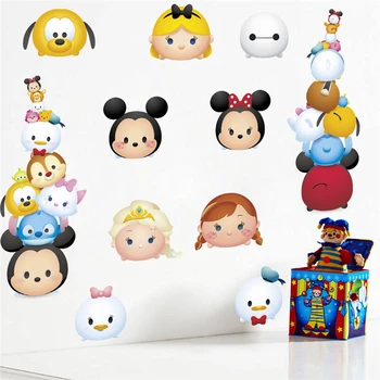 Karikatūra Disney Mickey Minnie Sienas Uzlīmes Bērnudārza Bērnu Istabas Mājas Apdare Anime sienas Sienas Mākslas PVC DIY Uzlīmēm