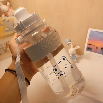 Karikatūra Ūdens Pudeli, korejiešu Versija Tases skolnieču Gudrs Vienkāršu Plastmasas glāzes Ūdens Kritums-pierādījums, Lielas ietilpības Ūdens Pudeles