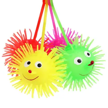 Karstā 1pc Karikatūra LED Mirdzošu Matu Bumbu Ventilācijas Bumbu Flash Elastīgās Zīdaiņu Gaismas Veselīgs Bumbu Bērniem Izspiest Anti Stress Atvieglojums, Rotaļlietas