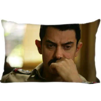 Karstā Pārdošanas Aamir Khan Taisnstūra Spilvendrāna Custom Mājas tekstila Rāvējslēdzēju Spilvendrāna Spilvena Vāka Izmēri 45x35cm (vienā pusē) Drukāt