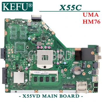 KEFU X55VD sākotnējā mainboard par ASUS X55C UMA X55CR X55V ar HM76 4 GB-operatīvā ATMIŅA Portatīvo datoru mātesplati