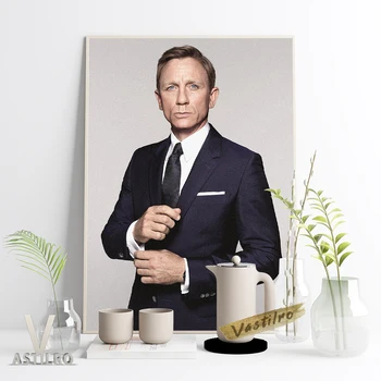Klasiskās Rakstzīmes James Bond 007 Plakātu Daniel Craig Filmas Zvaigzne, Aktieris Izdrukas Mākslas Audekls Gleznošanai Guļamistaba, Viesistaba, Mājas Dekoru