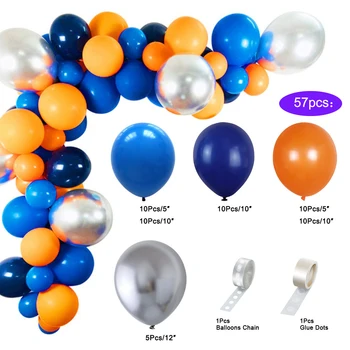 Kosmosā Puse, Dzimšanas dienas Balonus, Oranža, Tumši Zila Chrome Silver Baloni Arkas Vainags Bērniem Dzimšanas dienas ballīti Dekori Bērnu Rādīt