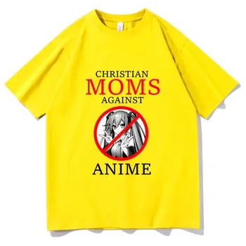 Kristiešu Māmiņām Pret Anime Tees Sākotnējā Modes Zīmola Dizaina Apģērbs T-kreklu apdruka Vīriešu Sieviešu Melnās Visu maču Pāriem T Topi