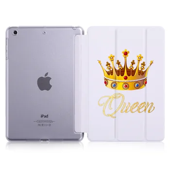 Kronis Karalis, Karaliene Magnēts Flip Cover For iPad Gaisa iPad Pro Lietā Par iPad Mini 2 3 4 5 PU Ādas, Plastmasas Tablet Folding Folio Gadījumā