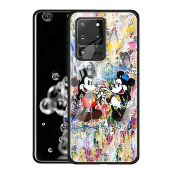 Krāsa Disney Mickey Samsung Galaxy S20 FE Ultra, Ņemiet vērā, 20 S10 Lite S8 S9 Plus Luksusa Rūdīts Stikls Tālrunis Lietu Vāku