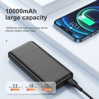 KUULAA 2GAB 10000mAh Power Bank Portatīvo Uzlādes PowerBank 10000 mAh USB PowerBank Ārējais Akumulatora Lādētājs iPhone Xiaomi