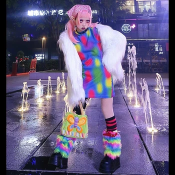 Kāju Sildītāji Sievietēm, 80's, 90 Lolita Stila Y2K Harajuku Kawaii augstpapēžu Zābaki, Silts, Izplūdušo Kāju Pārsegs Partywear Clubwear
