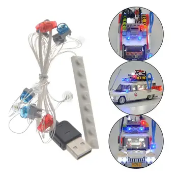 LED Light Up Kit Komplekts 21108 Ghostbusters Ecto-1, neietver Auto Ķieģeļi Komplekts Usb Barošanas Saderīgs Ar Lego Bērniem