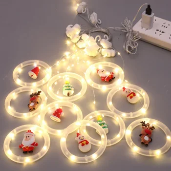 LED String Gaismas Ziemassvētku Rotājumi Pasaku Lampas Karājas Aizkaru Gaismas Ar Gandrīz Visiem Elementiem, kas Viegli Uzstādīt