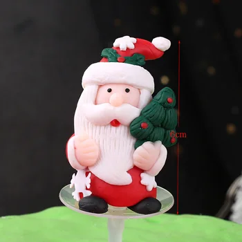 Leeiu 1Pc Priecīgus Ziemassvētkus Kūka Toppers Santa klaus Zeķes Cupcake Dzimšanas dienas Kūka Toppers Karoga Ziemassvētku rotājums Mājās