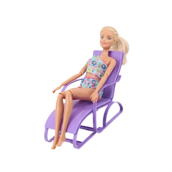 Lelle Barbies Namiņš Mēbeles Beach Lounge Krēsls Barbies Lelle Sapņu Māju, Dārza Pludmales Krēslu Leļļu Aksesuāri Meitenei Rotaļlietas