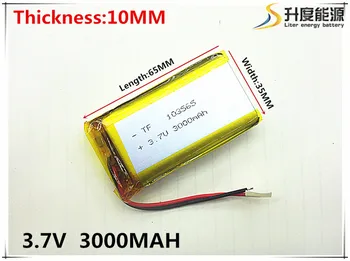 Li-po 1gb/daudz 103565 3.7 V litija polimēru akumulators 3000 mah DIY mobilo avārijas elektroenerģijas uzlādes dārgumu akumulators