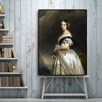 Liela izmēra Jaunu Karalienes Viktorijas Portrets Eļļas Glezna uz Audekla Plakāti un Izdrukas Skandināvijas Sienas Mākslas Aina Dzīvojamā Istaba
