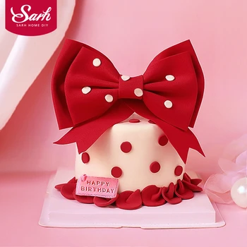 Lielais Sarkanais Loks Modes Meitene ir Happy Birthday Cake Decoration Kūka Topper Princis Zēns Mazulis Puses Piegādes Rozā Mīlestības Dāvanas