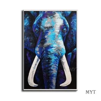 Lielformāta Eļļas Glezna Elephant Galvu Mākslas Anotācija Roku apgleznoti Eļļas Glezna 1 Panelis Sienas, Mākslas Eļļas Glezna Uz Audekla Nav Ierāmēta