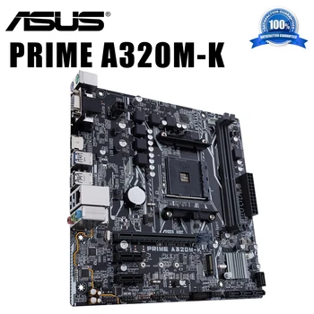 Ligzda AM4 Asus PRIME A320M-K Pamatplates PCI-E 3.0 32GB VGA M. 2 SSD DDR4 3200MHz USB3.1 Gen1 Athlon X4 A320 Placa-Mãe AM4 Jaunas