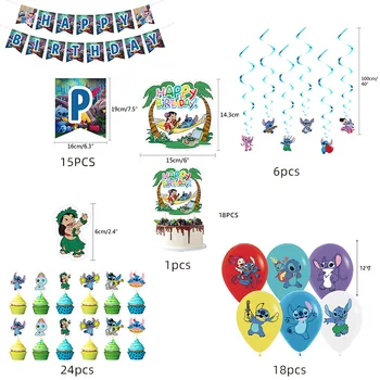 Lilo & Stitch Happy Birthday Lateksa Baloni Tēma Baneri Balonu Burvju Bērna Dzimšanas Diena, Kāzu Sienu Partijas Apdare Piederumi