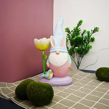 Magic Garden Rozā Gnome Sejas Goblin Radošo Sveķu Punduris, Statuju Miniatūras Figūriņas Goblin Lelle Dārza Rotājumu Dekorēšanai