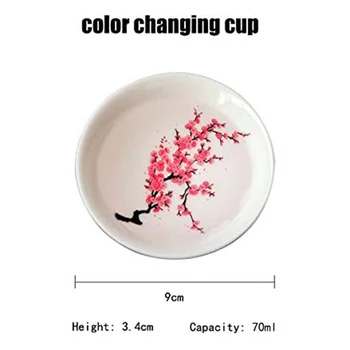 Magic Sakura Labad Kausa Krāsu Pārmaiņas ar Aukstu/Karstu Ūdeni-Skatīt Persiku, Ķiršu Ziedi Zieds brīnumainā kārtā Sakura Ziedu Tējas Bļodā Hogard