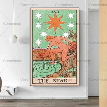Mandala Tarot Kartes Plakātu, Mājas Dekoru, Sienas Mākslas Moduļu Hd Plakāti un Izdrukas Audekls Gleznošanai Saule, Mēness Modelis Anotācija Apdare