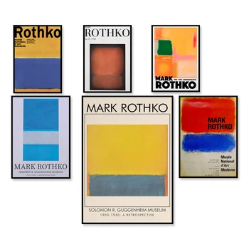 Marka Rotko Izstāde Plakātu, Marka Rotko Mākslas Plakātu, Muzejs Drukāt Anotācija Sienas Mākslas Audekls Gleznošanai Mājas Apdare