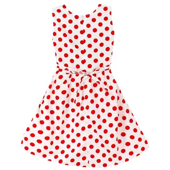 Meiteņu Kleitas Blue Dot Kokvilnas Sundress Puse, Dzimšanas Dienas Gadījuma, Bērnu Bērnu Apģērbu Izmēru 3-10