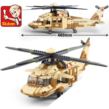 Militāro Gaisa Spēku Transporta Helikopteru Black Celtniecības Bloki Komplekti, ARMIJAS Tehniskās Karavīri DIY Komplektu, Ķieģeļu Juguetes Bērniem Rotaļlietas