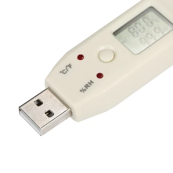 Mini Digital USB Temperatūra Mitrums Ieraksti Pildspalvas Tipa Zīmolu LCD Mitrumu Temperatūras Datu malkas Cirtējs -30~+80 Celsija Auto Reģistratoru