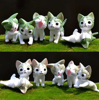 Mini kaķis miniatūras statuetes, rotaļlietas, multiplikācijas filmu dzīvniekiem statuja Modeļi Bonsai Dārza Neliels Ornaments Ainavu māja un Dārzs Apdare