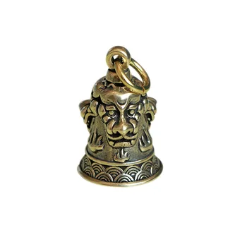 Mini Portatīvo Vintage Brass Bell KeyChain Rotājumu Galda Fengshui Attēls Skulptūru Mājas Biroja Dekoratīvs Ornaments Rotaļlieta Dāvana