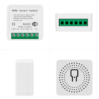 Mini Tuya Wifi Smart Switch Nodrošina 16/10.A 2 Veidu Kontroles Smart Home Automation Modulis Darbojas ar Alexa, Google Home Smart Dzīve