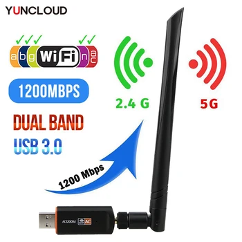 Mini Wifi Adapteri Bezvadu USB Bezmaksas Draiveri 1200Mbps 600Mbps Lan USB Ethernet 2.4 G 5G divjoslu Wi-fi Tīkla Karte, 802.11 n/g/a/ac