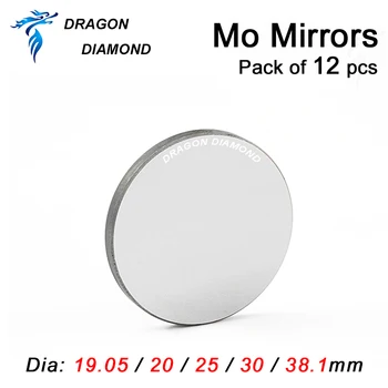 Mo Spogulis 12Pcs/daudz Mo reflektora Diametrs 15 19.05 20 25 30 38.1 mm Biezums 3mm CO2 Lāzera Griešana, Gravēšana Mašīna
