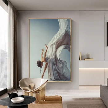 Modernā Baleta Deju Meiteni, Kanvas Glezna, Plakāts un Drukas Attēls Mākslas Wall Black n White Bildes Dzīvojamā Istaba Guļamistaba Eju