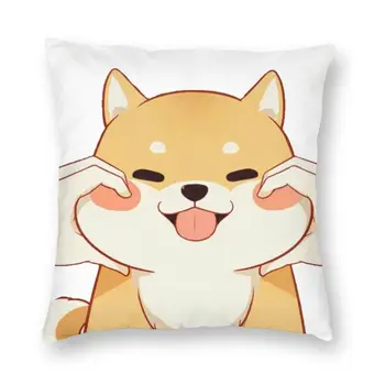 Modes Gudrs Smaidu, Shiba Inu Mest Spilvens Gadījumā Mājas Dekoru Pasūtījuma Japāņu Pet Suns Spilvens Segums Pillowcover, lai Dzīvojamā Istaba