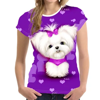 Modes Gudrs Suns 3D Drukāšanas Dāmas Meitene T-krekls Dzīvnieku Harajuku Apaļu Kakla Īsām Piedurknēm Unisex Vasaras Top un T-krekls